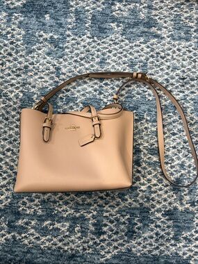 Coach Pebbled Leather Shoulder Bag in Taupe